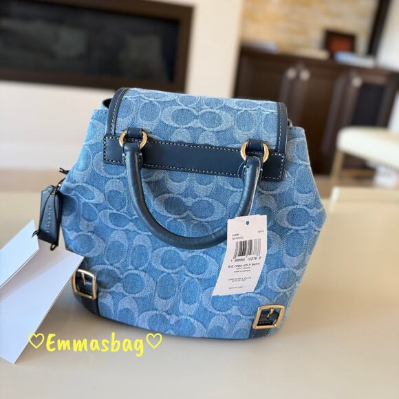 Coach Hadley Backpack In Signature Denim CDB95 denim/Gold/Indigo main image 4